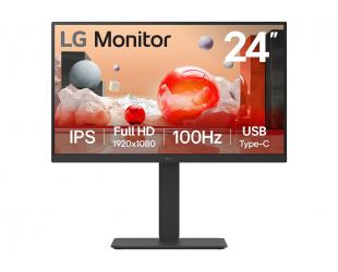 Monitorius LG 24BA650-B, IPS, Full HD, 1920x1080, 100 Hz, HDMI, DisplayPort, USB-C, aukščio reguliavimas, pasukimas, garsiakalbiai.