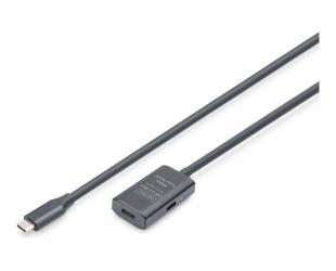 USB prailginimo laidas Digitus 24 pin USB-C Juodas 5 m