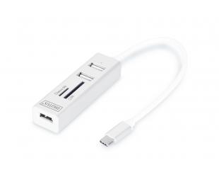 USB šakotuvas ir kortelių skaitytuvas Digitus DA-70243
