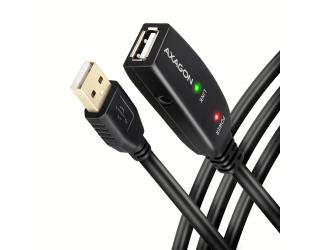 Kabelis AXAGON USB repeater, Male, USB Type-A, Female, USB Type-A, juodas, 5 m
