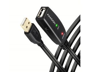 Kabelis AXAGON USB repeater 10 m juodas