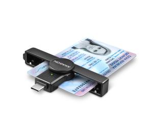 ID kortelių skaitytuvas AXAGON CRE-SMPC, sulankstomas, USB-C, Smart/ID, USB 2.0/USB 1.1