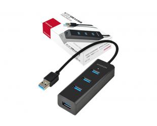 USB šakotuvas AXAGON Peripheral sharing and hubs 4 portų Juoda