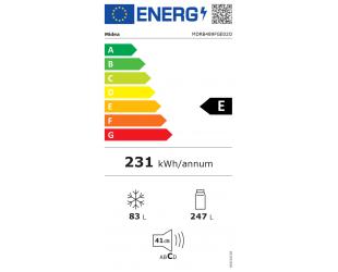 Šaldytuvas Midea MDRB489FGE02O, 201 cm, apačioje šaldiklis, 247 l, 83 l, automatinis atitirpinimas, klasė E, sidabrinis.