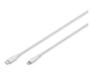 Kabelis Digitus Apple Lightning USB-C 1 m Balta