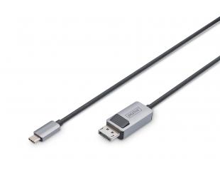 Vaizdo adapterio kabelis Digitus USB-C į DisplayPort 1 m juodas