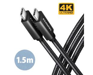 Kabelis AXAGON USB Type C Juodas 1.5 m