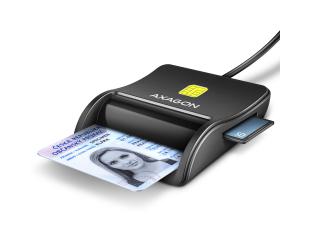 Kortelių skaitytuvas AXAGON CRE-SM3SD, kompaktiškas stalo USB kontaktinis Smart/ID & SD/microSD/SIM, su ilgu USB-A kabeliu, USB 2.0/USB 1.1