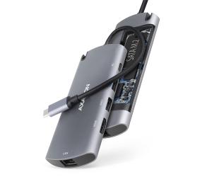 Jungčių stotelė AXAGON, USB-C 3.2 Gen 1 / Thunderbolt 3, pilka