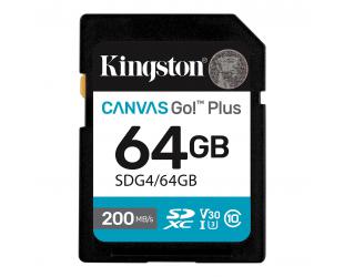 Atminties kortelė Kingston Canvas Go! 64GB SDXC UHS-I Atminties kortelė Greičio klasė Vaizdo klasė V30 / UHS-I U3 / Klasė10