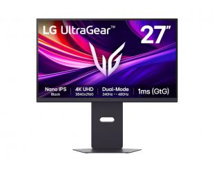 Monitorius LG UltraGear 27G850A-B, 27 in, Nano IPS, 4K 3840x2160, 240 Hz, 450 cd/m², 2xHDMI, DisplayPort, aukščio reguliavimas, pasukimas, juodas.