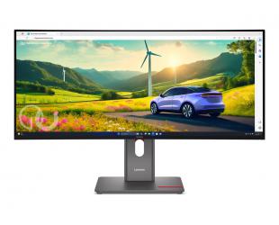 Monitorius Lenovo ThinkVision P34WD-40, 34 in, IPS, 3440x1440 at 120 Hz, HDMI, DisplayPort, USB-C, įmontuotas Ethernet.