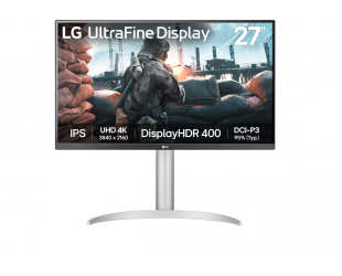 Monitorius LG UltraFine 27UP650K-W, IPS, 4K UHD (2160p) 3840x2160 60 Hz, 400 cd/m², 2xHDMI, DisplayPort, aukščio reguliavimas, pasukimas, pakreipimas.