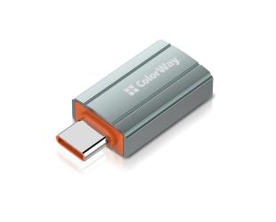 Adapteris ColorWay USB-A į Type-C, pilkas