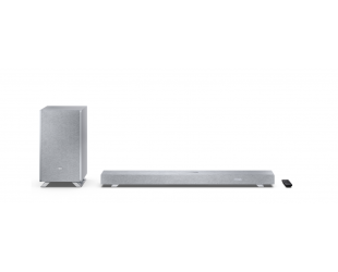 Garso sistema Sharp HT-SBW53121, 3.1.2 Dolby Atmos/DTS:X, 550 W, Bluetooth, belaidis žemų dažnių garsiakalbis, sidabrinė, belaidis ryšys