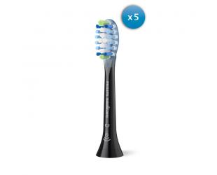 Dantų šepetėlio antgaliai Philips HX9045/88 Sonicare Premium Plaque Defence, suaugusiems, 5 galvutės, juodos