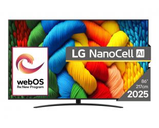 Televizorius LG 86NANO81A3A, 86", 218 cm, 4K UHD (2160p), webOS
