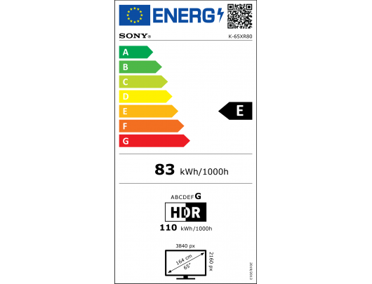 Televizorius SONY K65XR80PAEP
