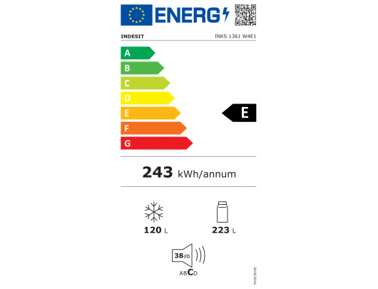 Šaldytuvas-šaldiklis INDESIT INKS 1361 W4E1