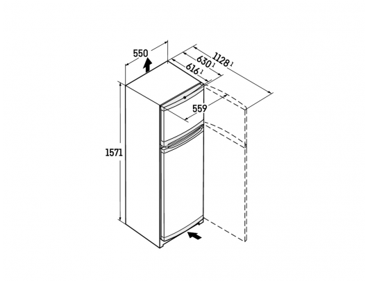 Šaldytuvas su šaldikliu viršuje LIEBHERR CTe 2931 (II), 157 cm