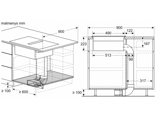 Indukcinė kaitlentė su gartraukiu BOSCH PVQ811H26E