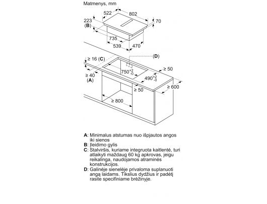 Indukcinė kaitlentė su gartraukiu BOSCH PVQ811H26E