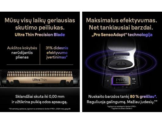 Barzdaskutė BRAUN 9600s Pro+ Black W&D
