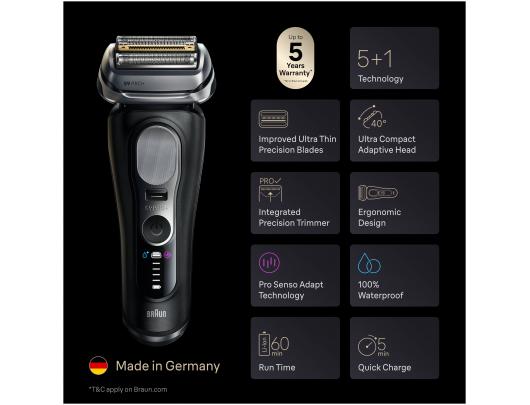 Barzdaskutė BRAUN 9600s Pro+ Black W&D