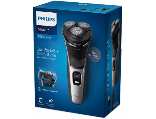 Skutimosi mašinėlė PHILIPS S3143/00  drėgnojo ir sausojo skutimo
