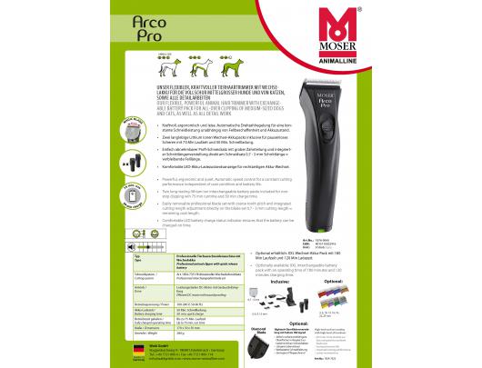 Plaukų kirpimo mašinėlė gyvūnams MOSER 1876-0063 Arco Pro
