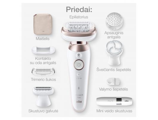 Epiliatorius BRAUN SES9-360 3D Flex Silk epil 9 + FS1000 Mini Skustuvas Face