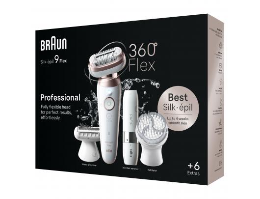 Epiliatorius BRAUN SES9-360 3D Flex Silk epil 9 + FS1000 Mini Skustuvas Face