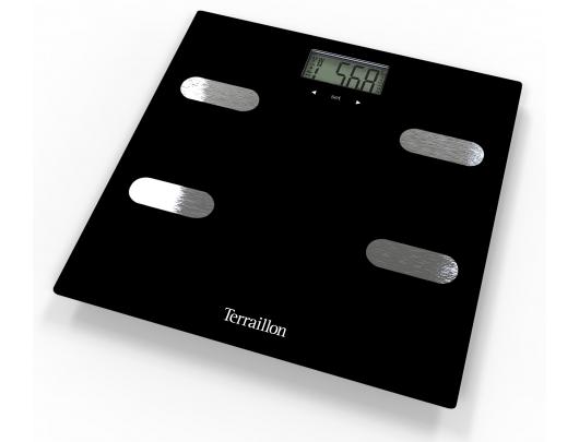 Svarstyklės TERRAILLON 14464 Fitness Black, kūno analizatorius, KMI, 150kg /100g.