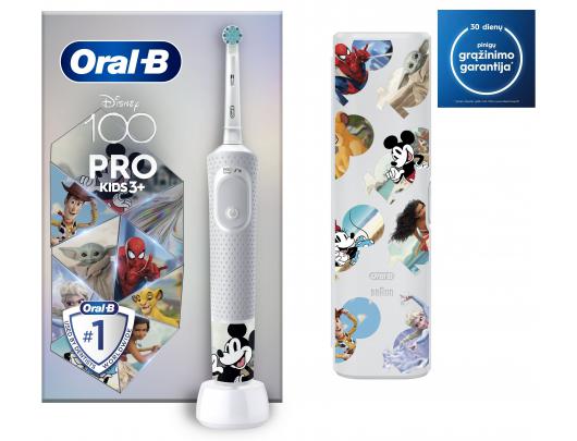 Dantų šepetėlis ORAL-B D103.413.2KX Vitality PRO Kids 3+ Disney 100 +dėklas