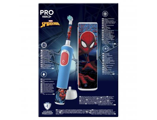 Dantų šepetėlis ORAL-B D103.413.2KX Vitality PRO Kids 3+ Spiderman +dėklas