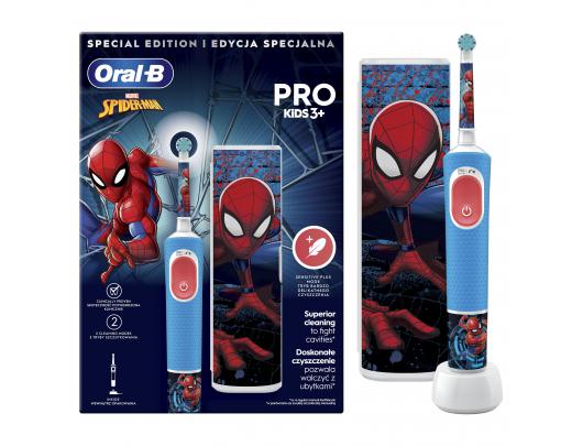 Dantų šepetėlis ORAL-B D103.413.2KX Vitality PRO Kids 3+ Spiderman +dėklas