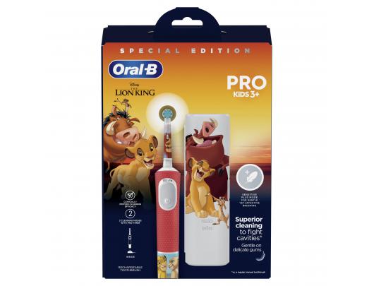 Dantų šepetėlis  ORAL-B D103.413.2KX Vitality PRO Kids 3+ Lion KIng +dėklas
