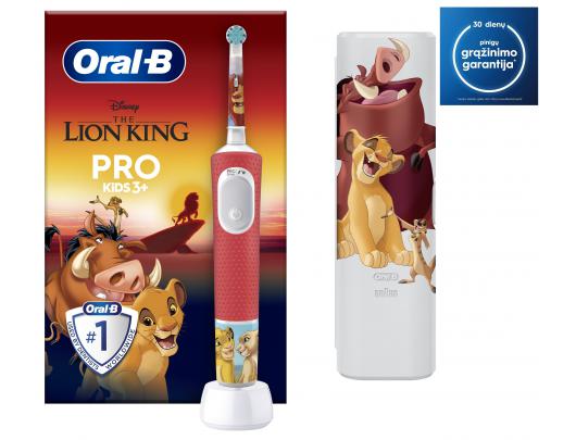 Dantų šepetėlis  ORAL-B D103.413.2KX Vitality PRO Kids 3+ Lion KIng +dėklas