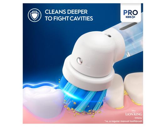 Dantų šepetėlis  ORAL-B D103.413.2KX Vitality PRO Kids 3+ Lion KIng +dėklas