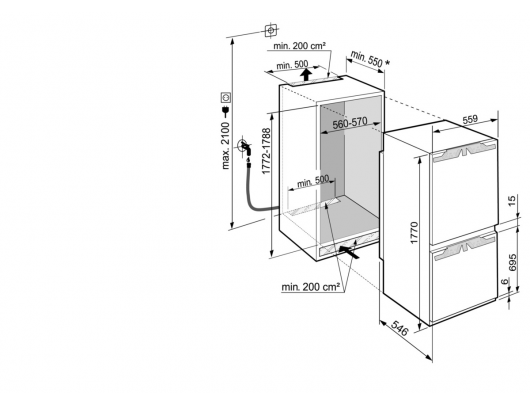Įmontuojamas šaldytuvas-šaldiklis LIEBHERR ICBNdi 5163 Prime BioFresh NoFrost