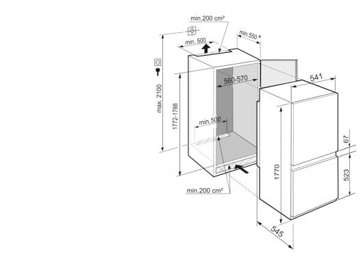Įmontuojamas šaldytuvas-šaldiklis LIEBHERR ICBSd 5122 (II) Plus BioFresh 177 cm