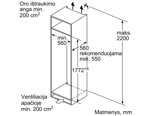 Įmontuojamas šaldytuvas BOSCH KIR81ADD0