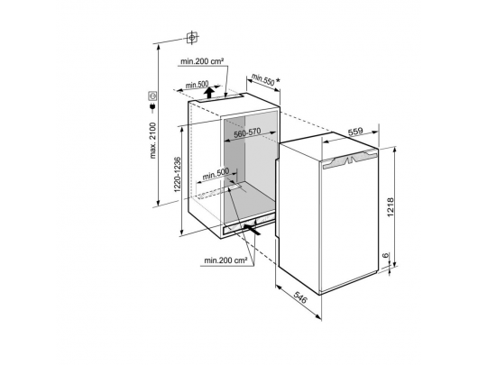 Įmontuojamas šaldytuvas LIEBHERR IRd 4120 Plus 122 cm