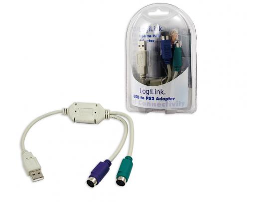 USB adapteris Logilink Adapter USB to PS/2 x2 : 2x Mini DIN 6-pin FM, USB M