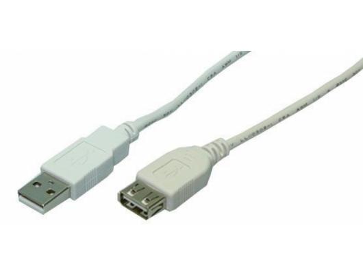 Kabelis Logilink USB 2.0 extensio cable, USB A female, USB A male, 3 m, Grey