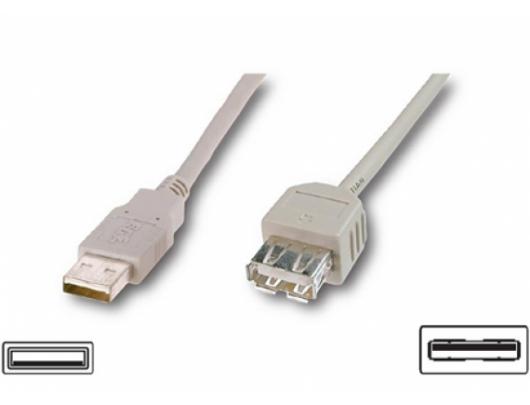 Kabelis Logilink USB 2.0 extensio cable, USB A female, USB A male, 3 m, Grey