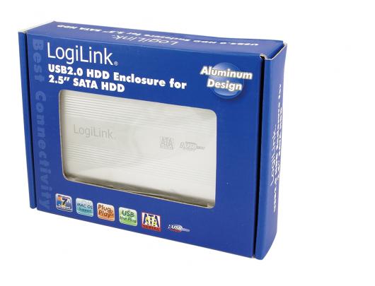 2.5" disko dėžutė Logilink Enclosure 2.5 inch S-ATA HDD USB 2.0 Alu 2.5", SATA, USB 2.0