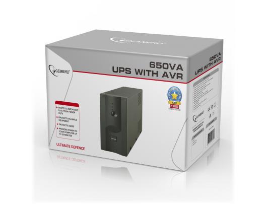 Nepertraukiamo maitinimo šaltinis Gembird UPS UPS-PC-652AWith AVR 650VA, 390W, 220 V