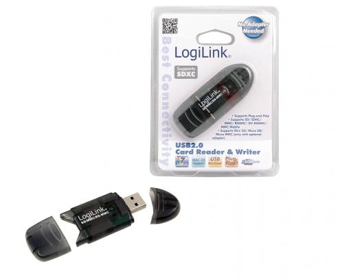 Kortelių skaitytuvas Logilink Cardreader USB 2.0 Stick external for MMC, RS-MMC, SD and SD HC