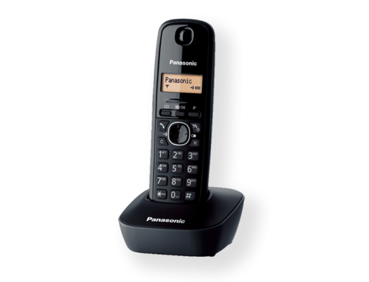 Telefonas Panasonic Cordless KX-TG1611FXH Black, Caller ID, Wireless connection, Phonebook capacity 50 entries, Built-in display,
